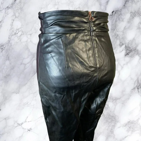 Nookie Viktoria Faux Leather Pants Matte Black